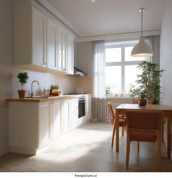 Small Modern Kitchen Interior Design Illustration