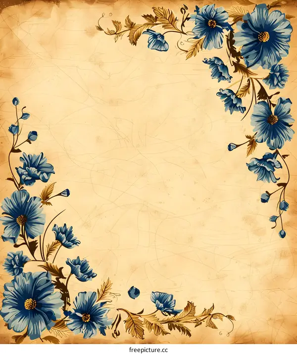 Vintage Floral Design on Grunge Background