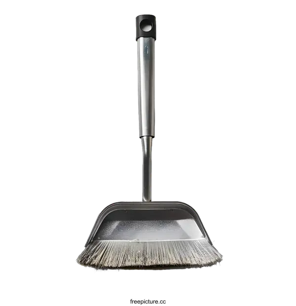 [Transparent Background PNG]Silver Dustpan and Brush Isolated on White Background