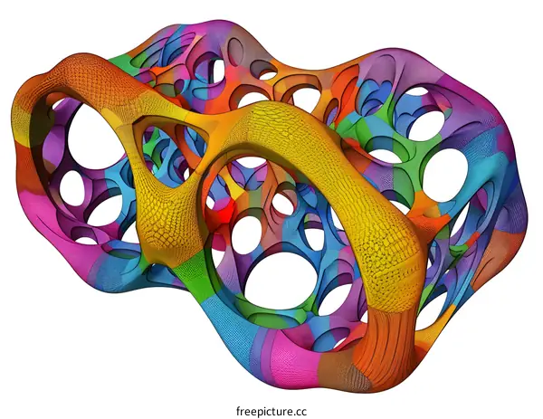 Abstract Colorful 3D Mesh Design