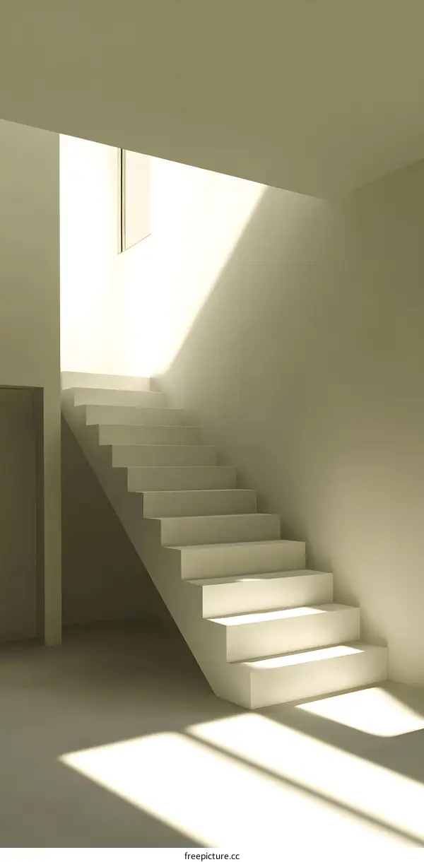 Staircase With Sunbeams in Modern Building