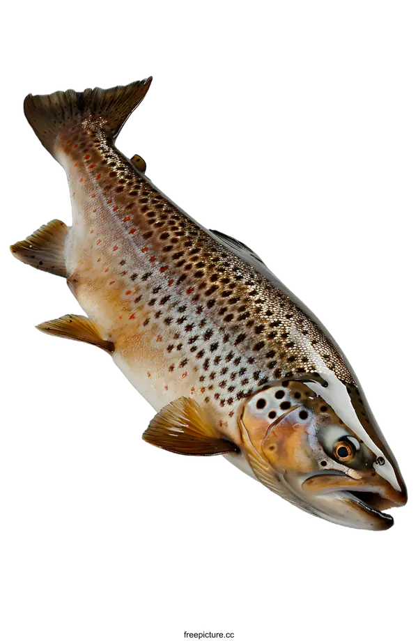 [Transparent Background PNG]Brown Trout Fish on White Background