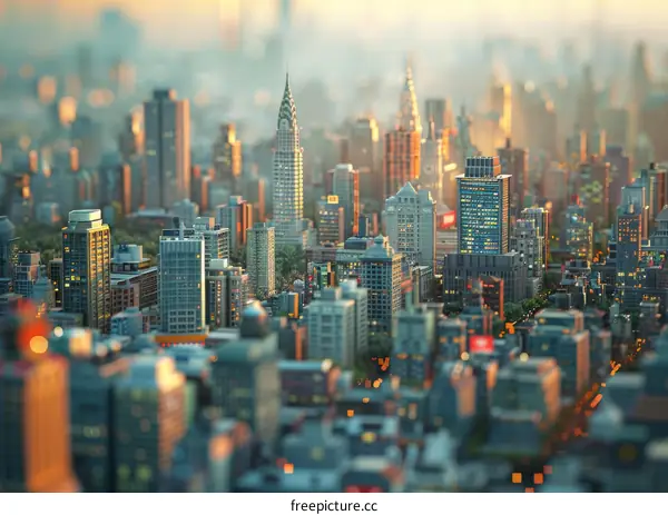 Cityscape Illustration of a Modern Metropolis