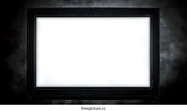 Blank Black Frame on a Dark Grey Background