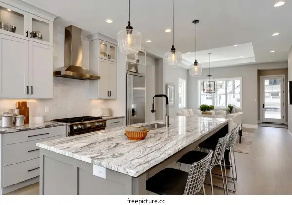 Modern Kitchen Interior Design with Granite Countertop