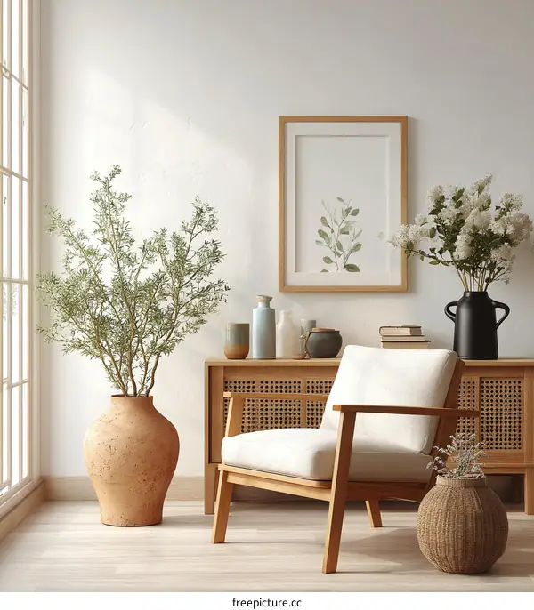 Modern Minimalist Living Room Decor Illustration