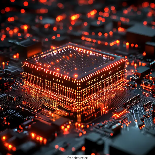 Advanced Microchip on Circuit Board