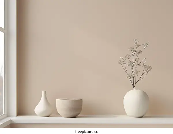 Minimalist Home Decor with Dried Flowers and Ceramics