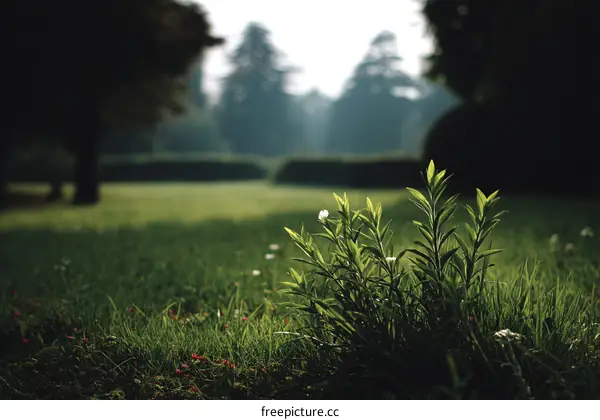 A Lush Green Field with Sprouting Plants
