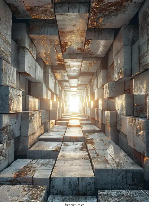 Surreal glowing futuristic sci-fi tunnel