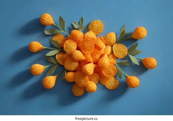 Creative Arrangement of Crispy Snacks