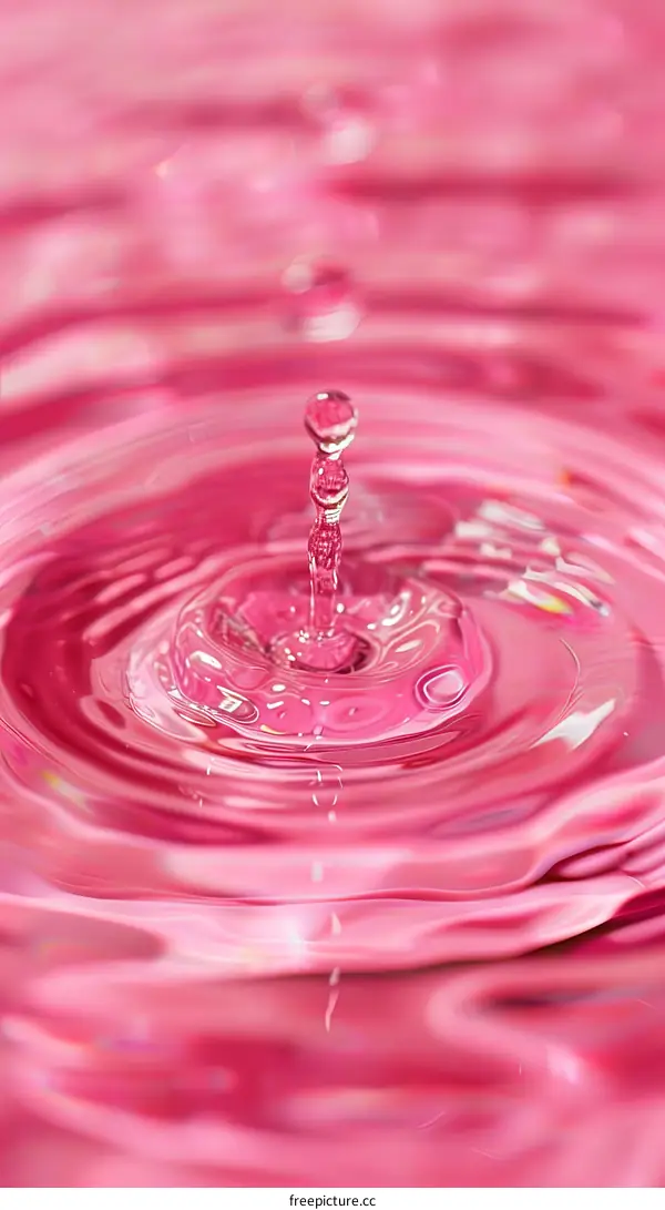 Pink water drop photography