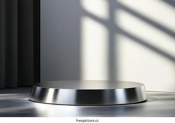 Modern Metallic Display Podium in Minimalist Setting