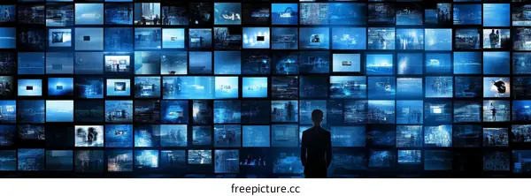 Massive Screens Displaying Various Scenes