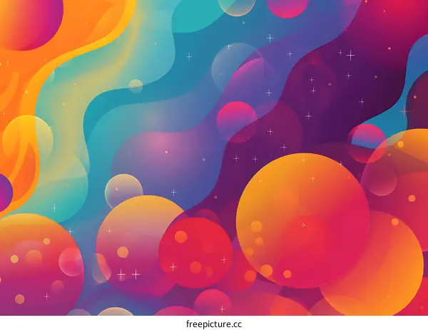 Abstract Colorful Gradient Background with Bubbles