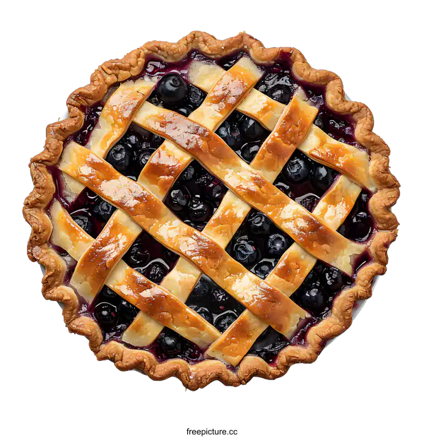 [Transparent Background PNG]Blueberry Pie Top View