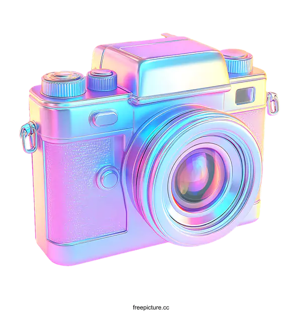 [Transparent Background PNG]Retro Holographic Camera Illustration