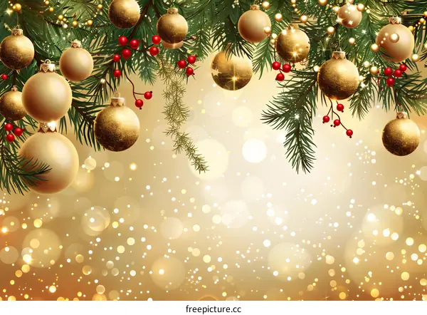 Christmas tree branches decorated for Christmas