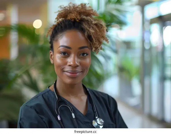 Portrait of a young female doctor smiling