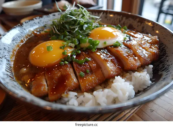 Japanese style curry with pork and egg
