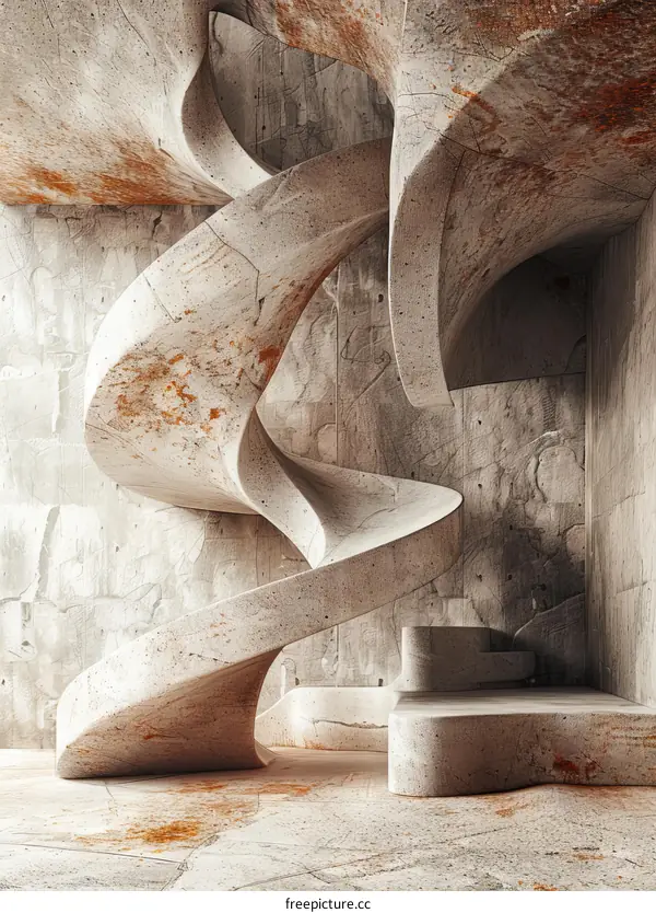 Abstract Modern Marble Concrete Staircase
