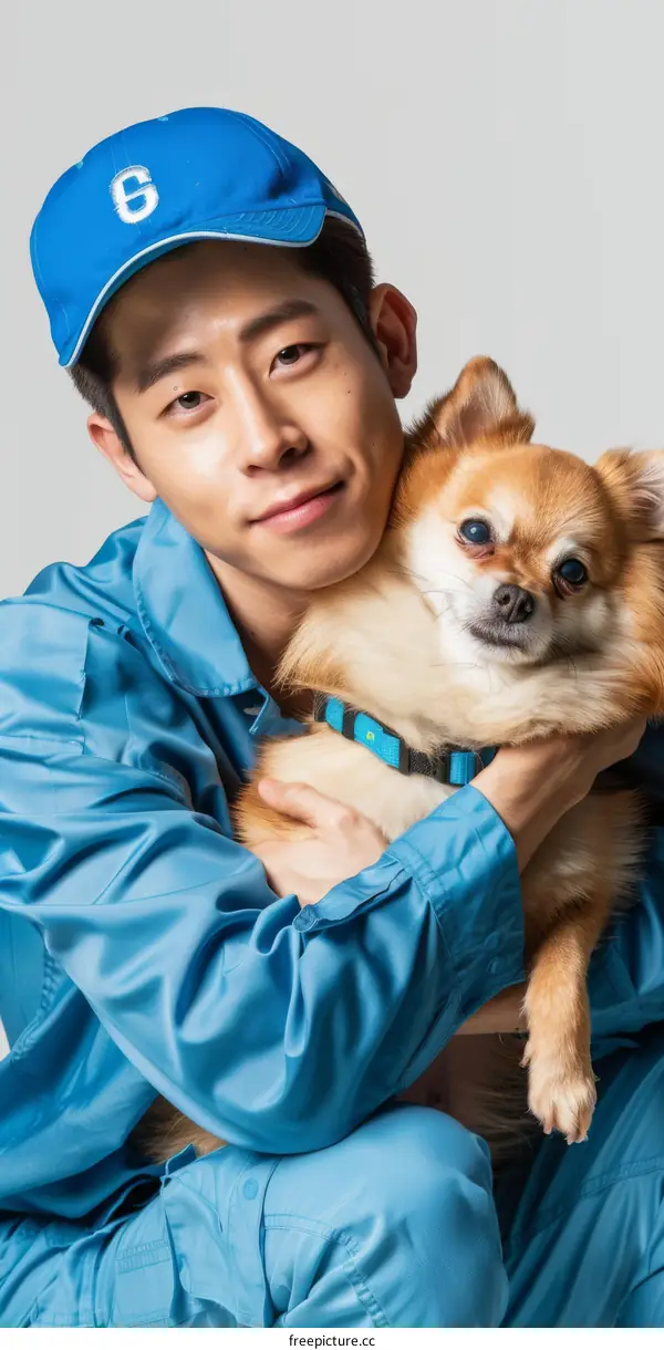 Japanese actor Mackenyu with his dog