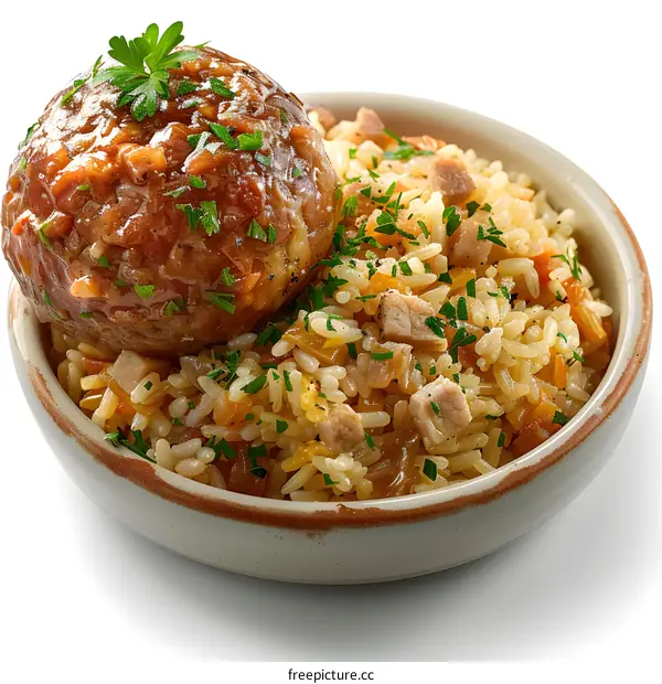 meatballs with rice