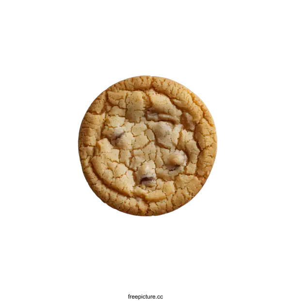 [Transparent Background PNG]Single Chocolate Chip Cookie on White Background