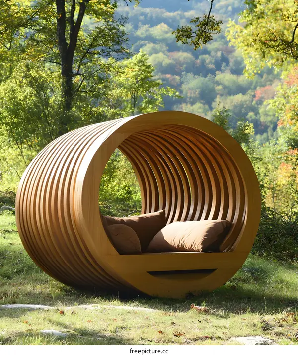 Wooden Outdoor Swing Bed With Cushions