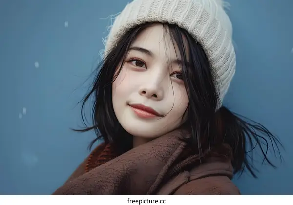 Young Asian Woman in Winter Fashion