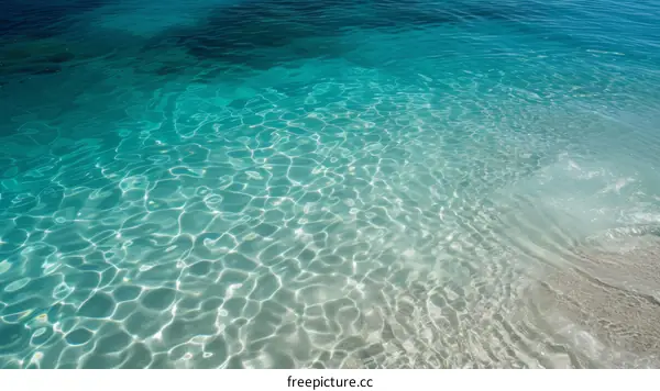 Blue Water with Light Reflection