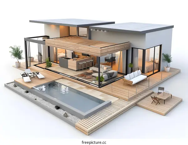 Modern house with pool