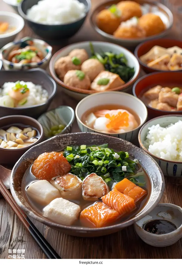 A delicious Japanese meal with many different dishes