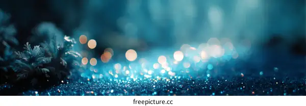 Sparkling Blue Background with Bokeh