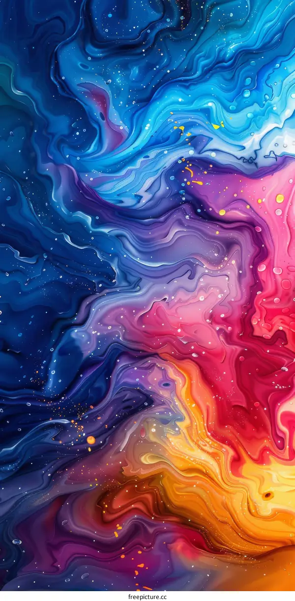 Colorful liquid is flowing