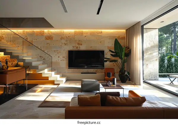 Modern minimalist living room interior design