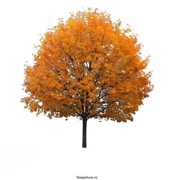 [Transparent Background PNG]Autumn Tree Isolated On White Background