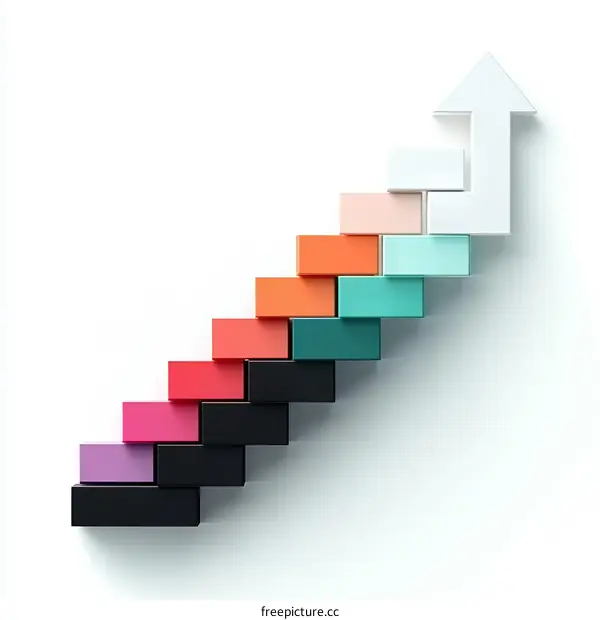 Colorful Steps to Success Illustration