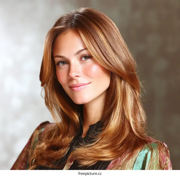Woman Portrait with Beautiful Hair and Style