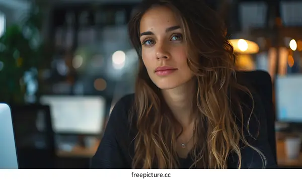 Portrait of a young woman looking thoughtful