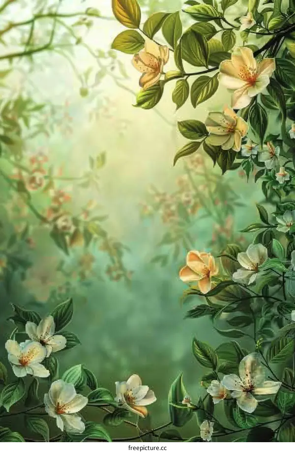 White flowers background