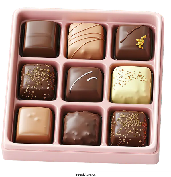[Transparent Background PNG]Elegant Chocolate Box Assortment