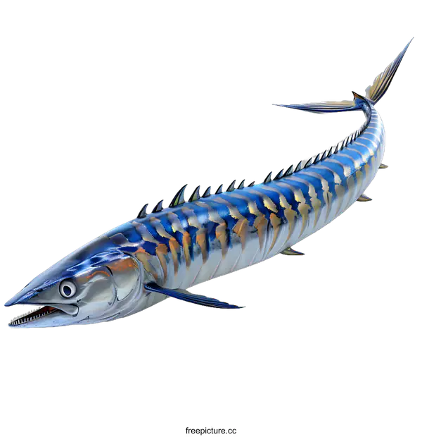 [Transparent Background PNG]A 3D rendering of a wahoo fish