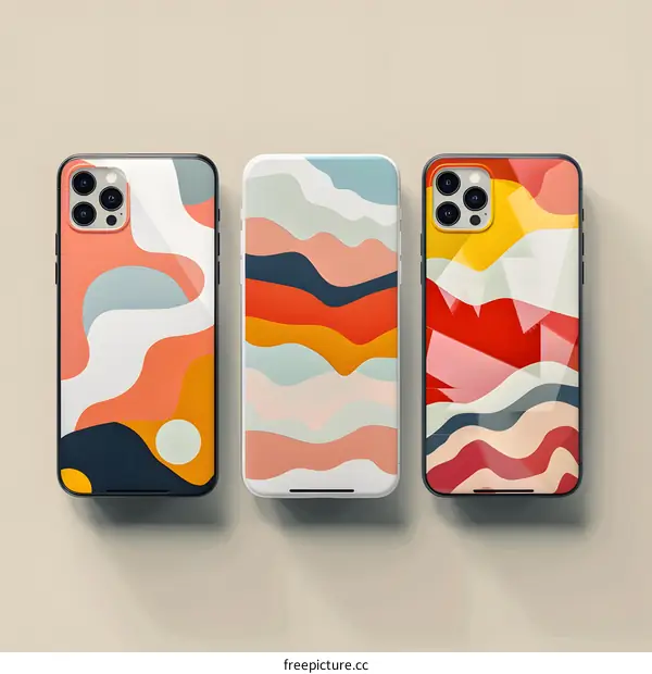 Abstract Colorful Phone Cases with Wavy Pattern