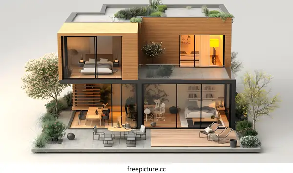 Modern House with Green Roof