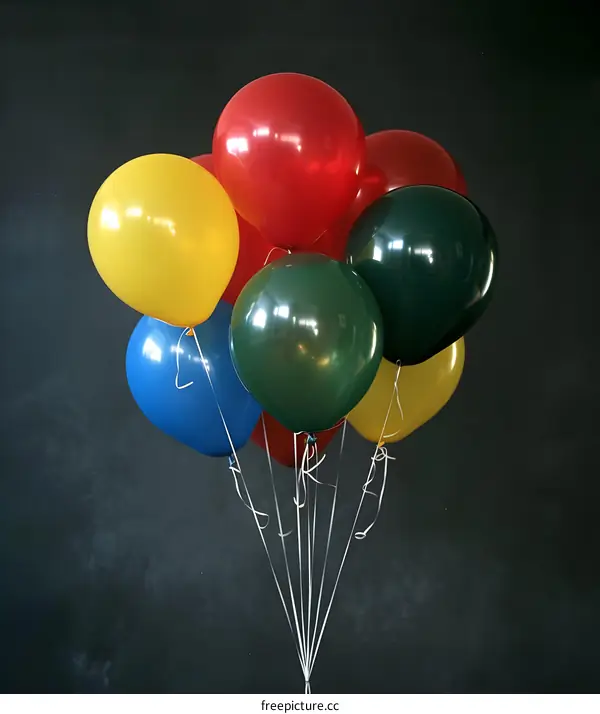 Bunch of Colorful Balloons Against Dark Background