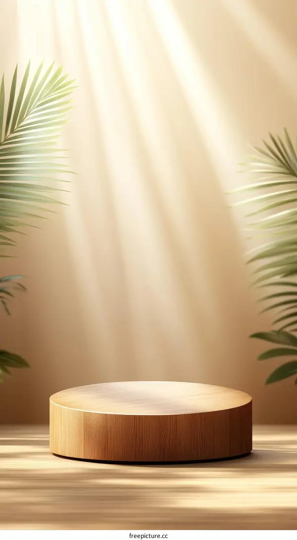 Wooden Display Podium with Sunlight