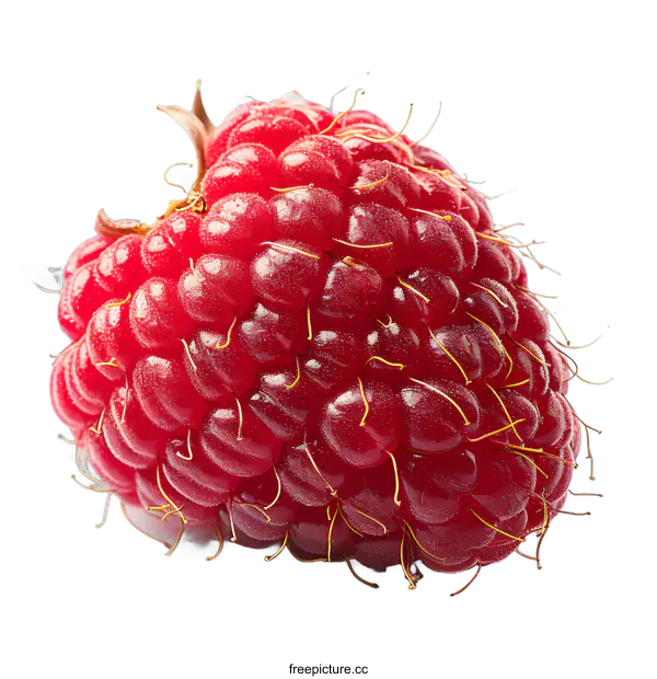 [Transparent Background PNG]single red raspberry on white background