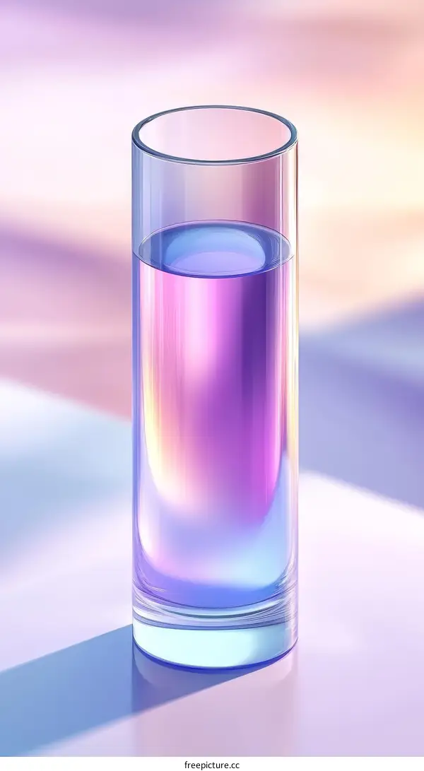 Colorful Holographic Glass Tube Filled with Liquid