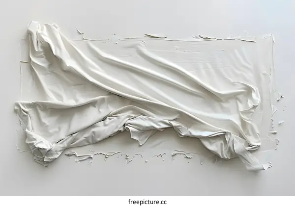 Abstract White Fabric Draped on White Surface